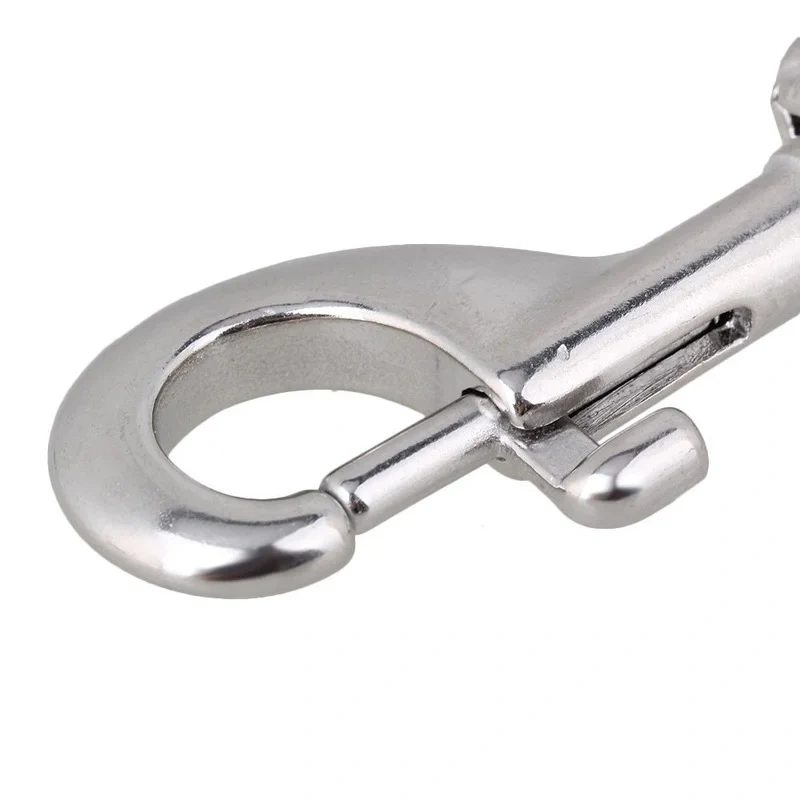 304 Stainless Steel 80mm Silver Swivel-Eye Bolt Snap Hook Round Eye Swivel Keychain Strap