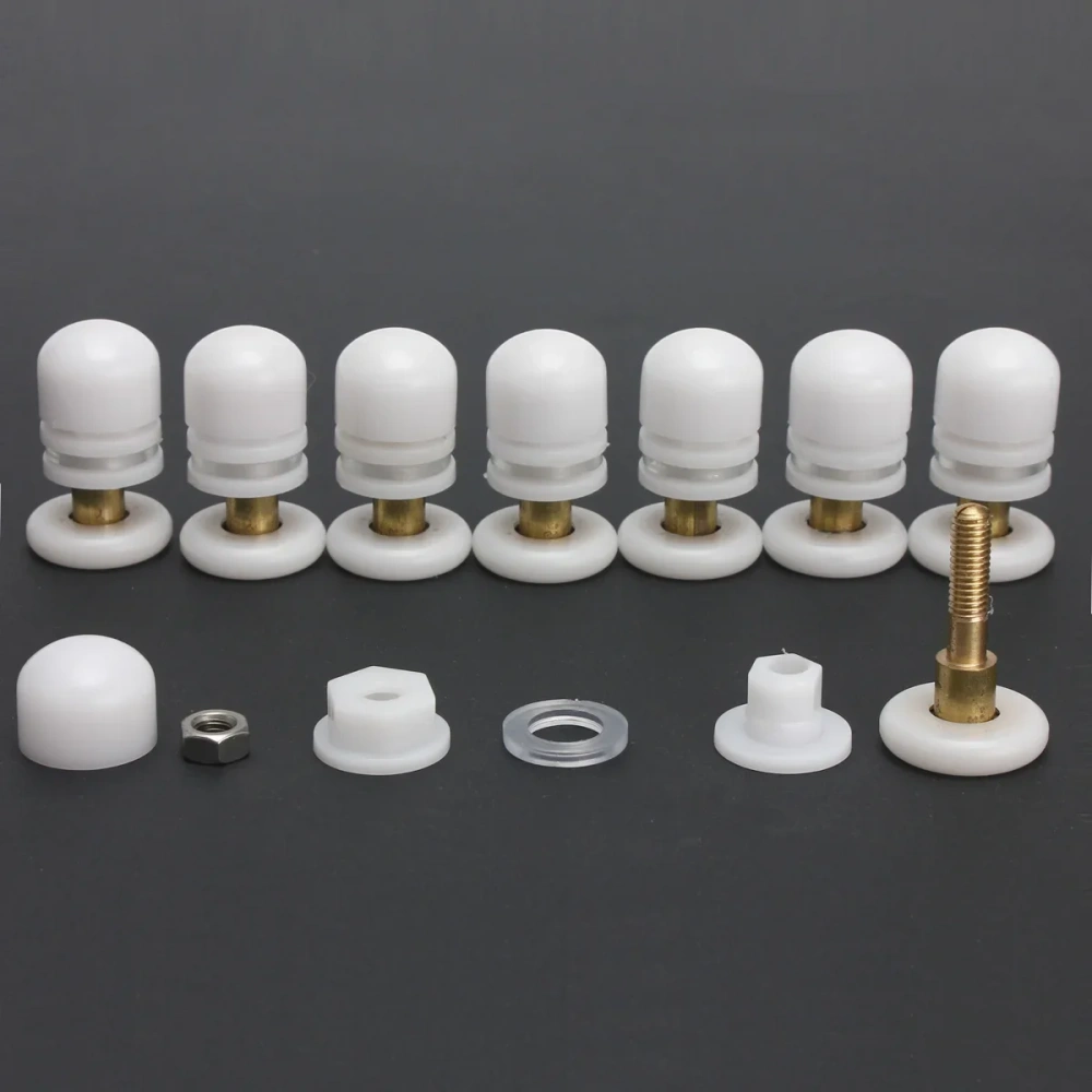 8pcs Door Rollers Home Bottom Top Shower Door Rollers/Runners/Wheels Replacement Single Wheel for Shower Enclosures Cabins