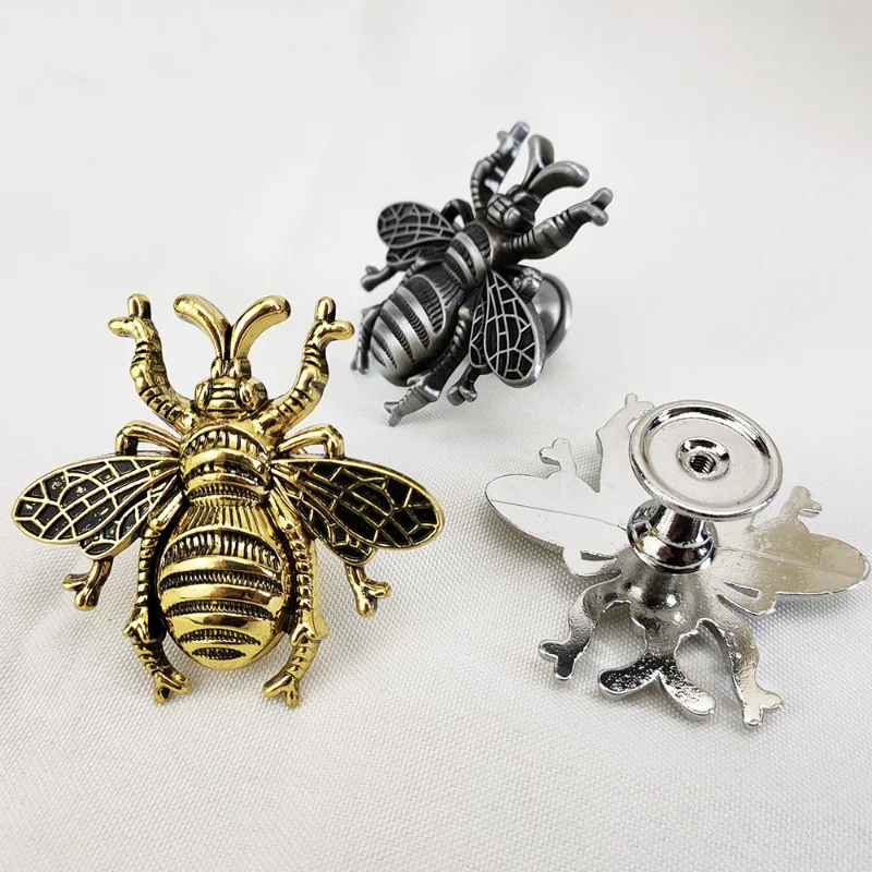 American Retro Bee shape Solid Brass Furniture Handle Door Knobs and Handles for Cabinet Kitchen Cupboard Drawer Pull Home Decor