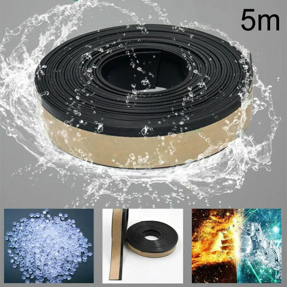 5M Rubber Car Side Door  Glass Seal Weatherstrip Rain Visor Universal 1x Front & Rear Side Glass Edging