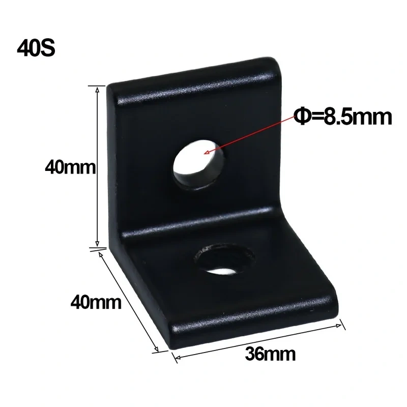 2020 4040 4545 Brackets Corner fitting angle aluminum L Connector bracket fastener for 20S 40S 45S Industrial Aluminum Profile
