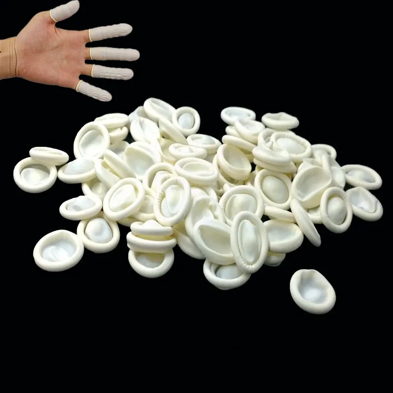 50pcs Disposable Latex Finger Cots Portable Anti-static Fingertips Protector Glove silicone ring