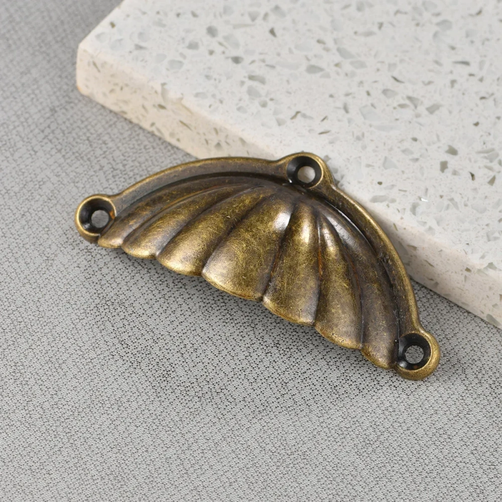 10PCS Antique Shell Handles, Drawer Handles  Semi-Circular Dumplings Pulls Alloy Cabinet Pattern Medicine Cabinet Pulls