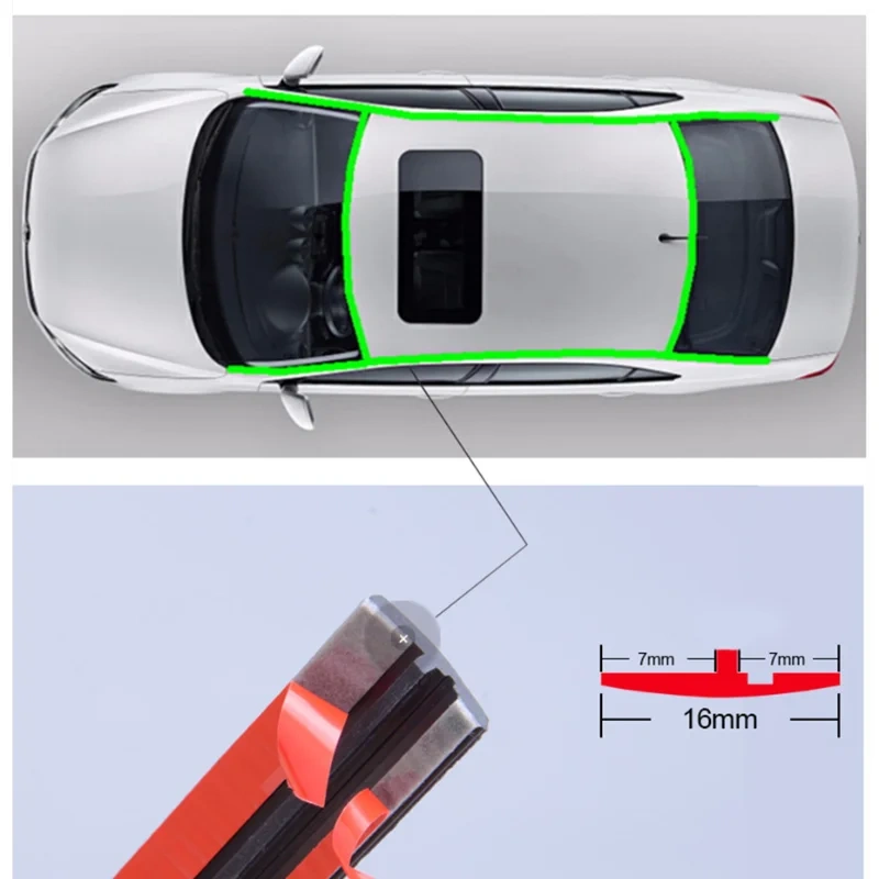 14/16/19mm Car Window Edge Windshield Rubber Seal for Cars Material Automobile Seal Strip Protection Strip Sticker Roof Rubber
