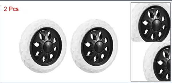 2pcs Shopping Cart Wheels Trolley Caster Replacement 6.5 Inch Dia Rubber Foaming Light Blue  Red Blue
