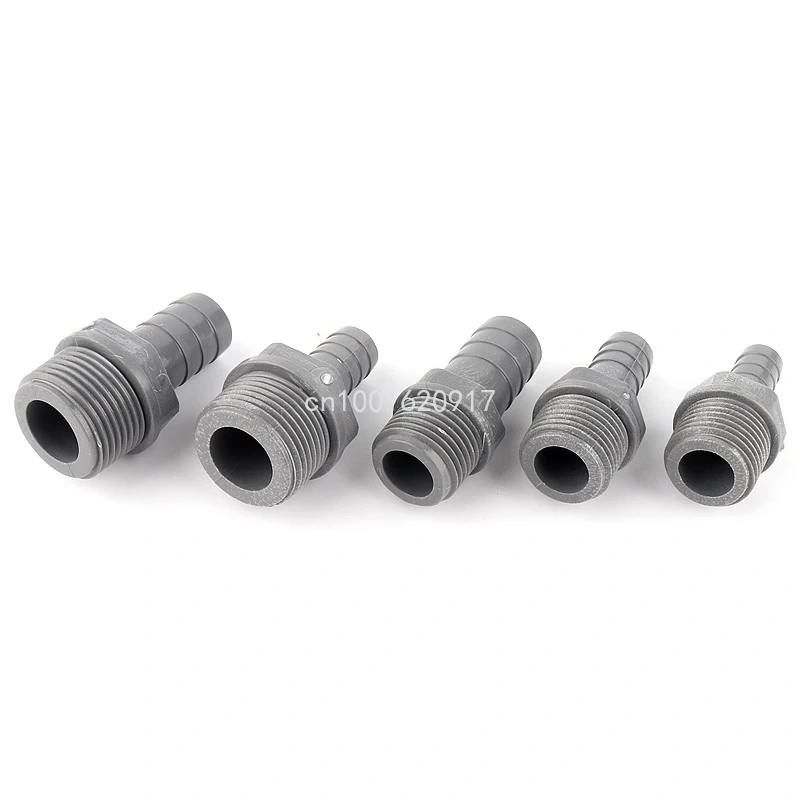 5pcs PVC Pagoda Male Thread Connector Garden Irrigation Hose Adapter Water Pipe Soft Hose Joint 1/2x8/10/12/16mm 3/4x12/16mm