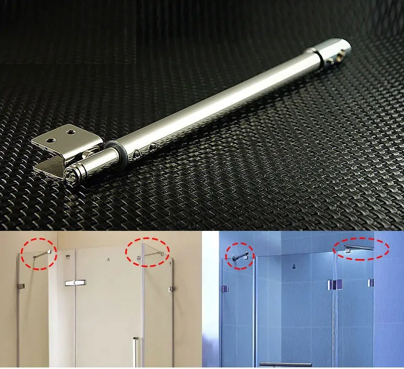 Stainless steel Shower Glass door fixed rod/clip,Bathroom glass support bar,Beveled clip,Stretchable length,shower accessories