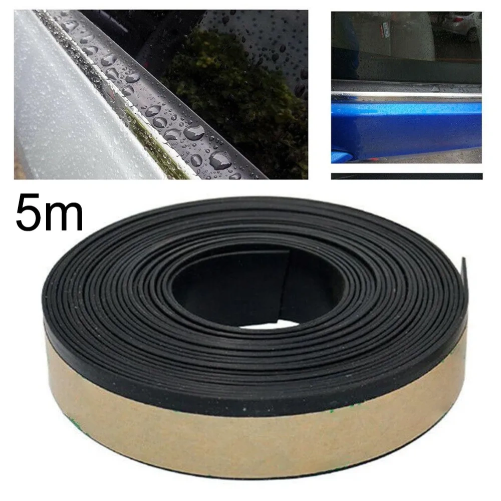 5M Rubber Car Side Door  Glass Seal Weatherstrip Rain Visor Universal 1x Front & Rear Side Glass Edging