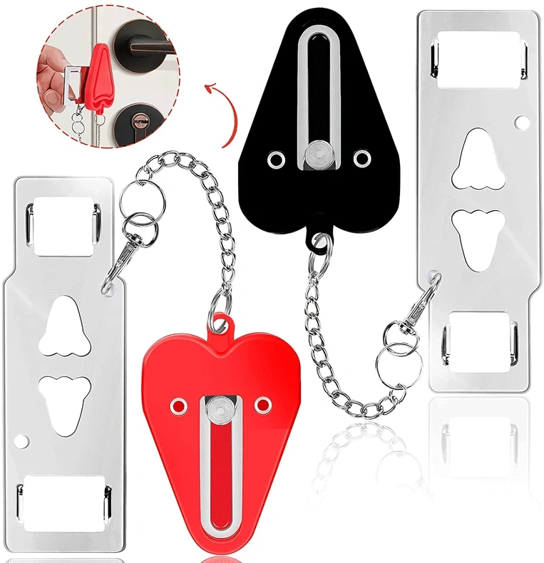 Portable Door Lock Double Hole Security Door Locker Safety Latch Metal Lock Home Room Hotel Anti Theft Security Lock