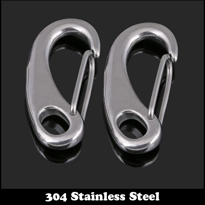 M30 M50 M70 M100 304 Stainless Steel SS Egg-Shaped Egg Shape Buckle Wire Rope Rigging Quick Spring Chain Hook Clip Snap Shackle