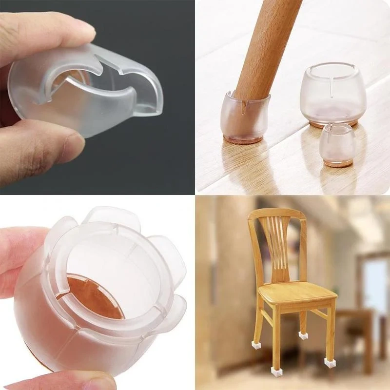 16pcs Silicone Chair Leg Caps Feet Pads Furniture Table Covers Socks Floor Protectors Round Bottom Non-Slip Cups Diameter 20mm