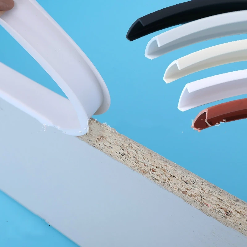 5 meters u type environmental PVC soft 16-18mm self card  edge cabinet cabinet edge button Furniture edge banding draught tape