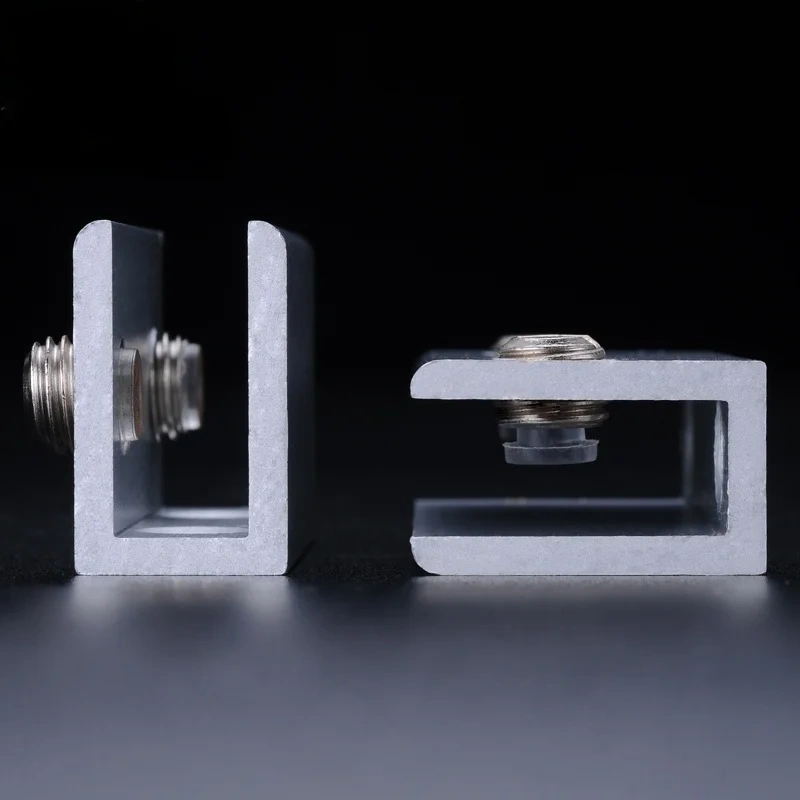 12PCS Glass Clamps for 5/8/10mm Shelves Holder Corner Bracket Clamp Aluminum Thick Glass Clips 6 Sizes 8x40mm 10x60mm