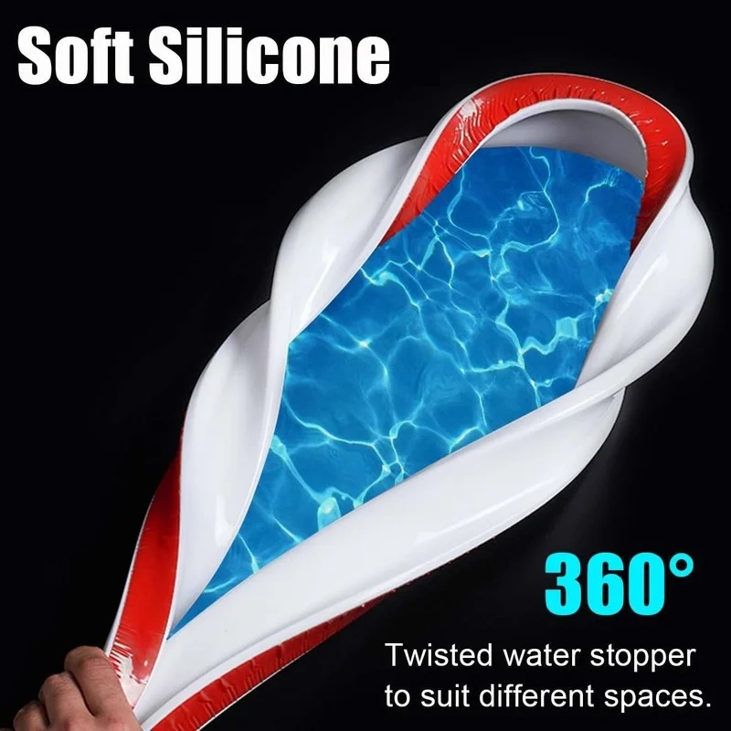 1M/2M Silicone Bathroom Water Stopper Blocker Shower Dam Non-slip Dry And Wet Separation Flood Barrier Door Bottom Sealing Strip