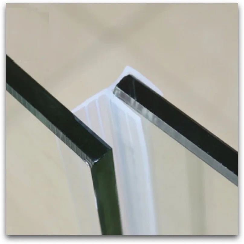 Weatherstrip Draft Stopper Sealing Strip 10mm Glass Frameless Screen Shower Room Door Window Balcony Seals 1m Small F