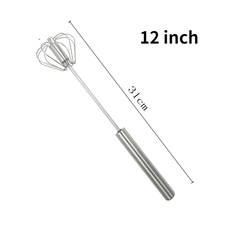 Semi-automatic Egg Beater 304 Stainless Steel Egg Whisk Manual Hand Mixer Self Turning Egg Stirrer Kitchen Accessories Egg Tools
