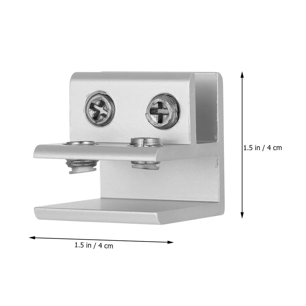 4pcs 10-12mm Glass Shelf Brackets Aluminium Alloy Clamp 90 Degrees Clip Holder