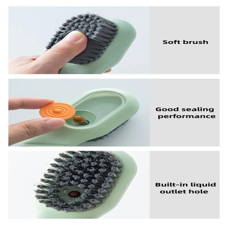 Cleaning Brush Soft Bristled Liquid Shoe Brush Long Handle Brush Clothes Brush Shoe Clothing Board Brush Household Cleaning Tool