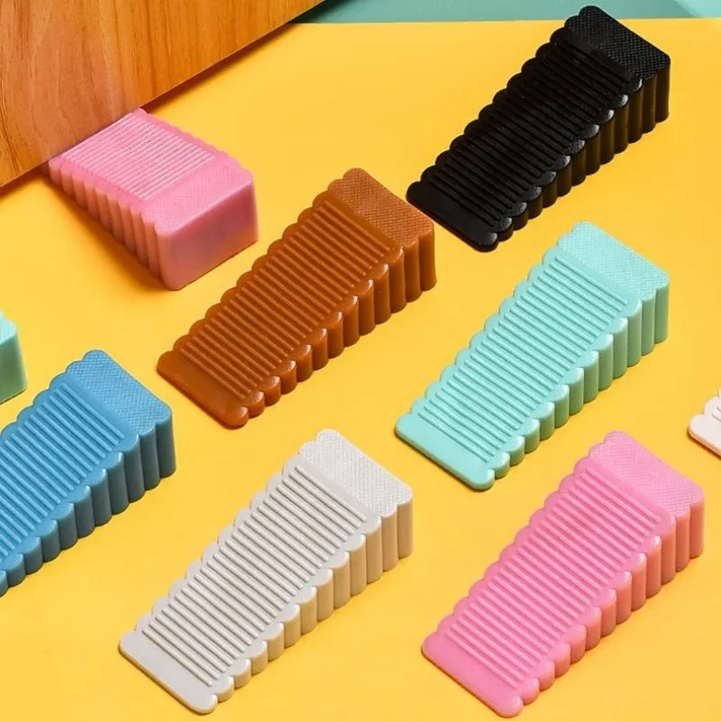 2pcs Safety Silicone Door Stop Stoppers Block Wedge Doorstops Door Stopper Home Office Door Rear Retainer Anti-collision Stop