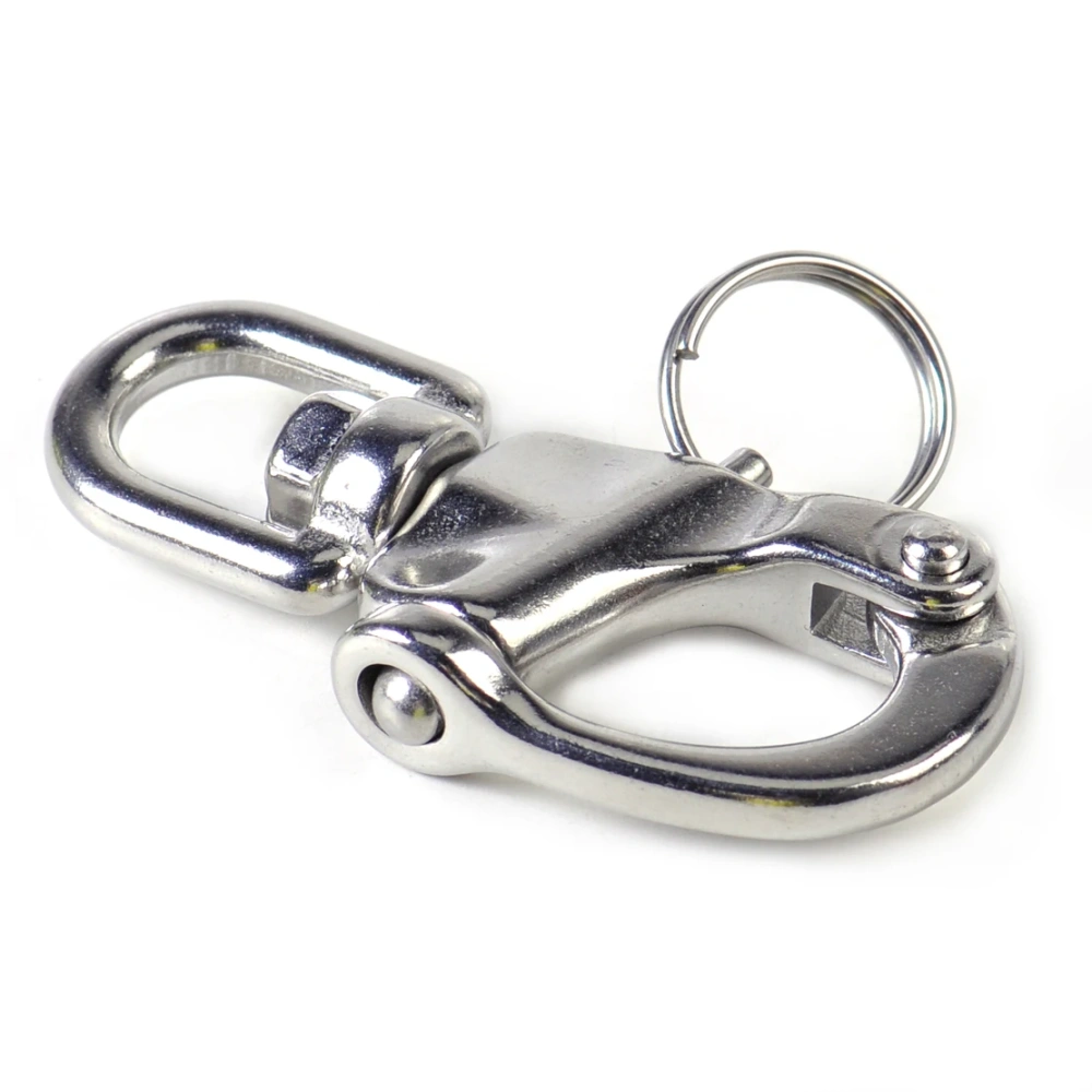 2pcs New Stainless Steel Heavy Duty Snap Shackle D Ring Swivel Bail Marine Boat Yacht Sailing Hardware