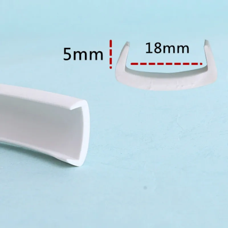 5 meters u type environmental PVC soft 16-18mm self card  edge cabinet cabinet edge button Furniture edge banding draught tape