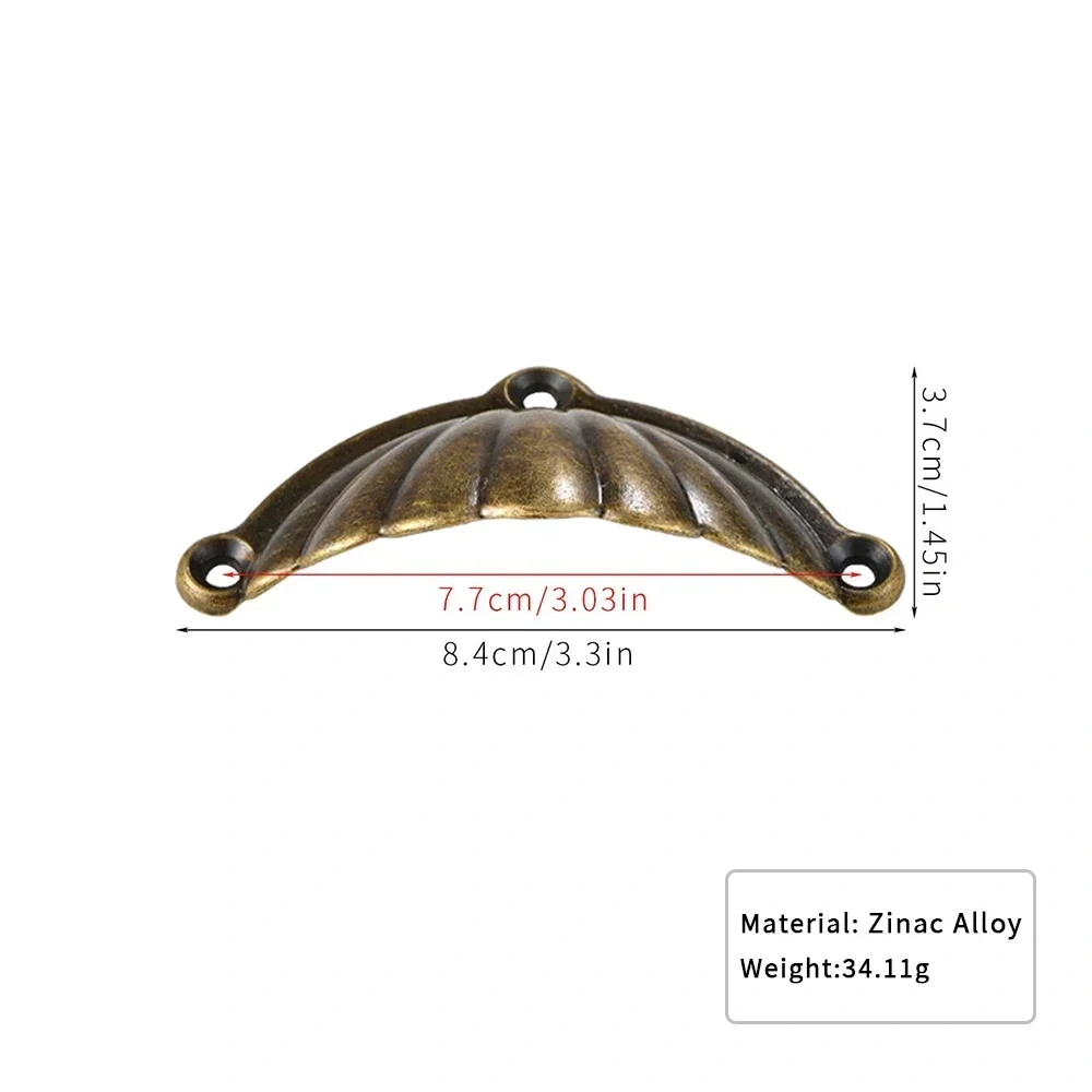 10PCS Antique Shell Handles, Drawer Handles  Semi-Circular Dumplings Pulls Alloy Cabinet Pattern Medicine Cabinet Pulls