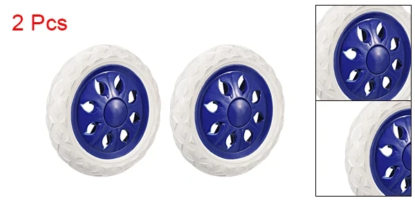 2pcs Shopping Cart Wheels Trolley Caster Replacement 6.5 Inch Dia Rubber Foaming Light Blue  Red Blue