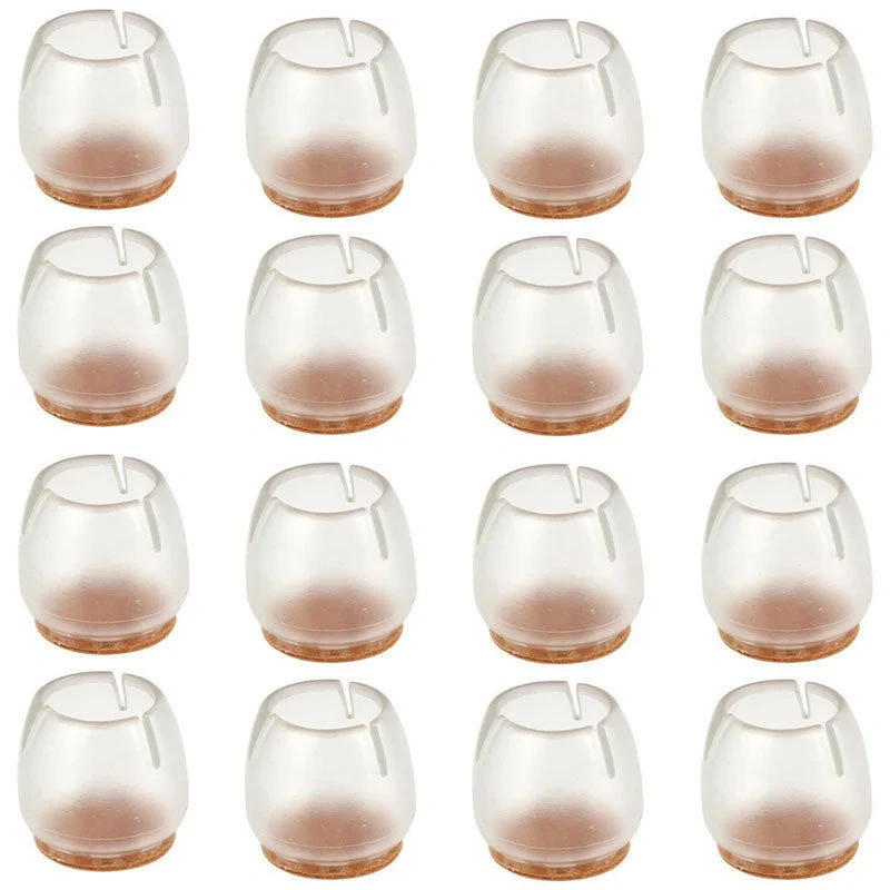 16pcs Silicone Chair Leg Caps Feet Pads Furniture Table Covers Socks Floor Protectors Round Bottom Non-Slip Cups Diameter 20mm