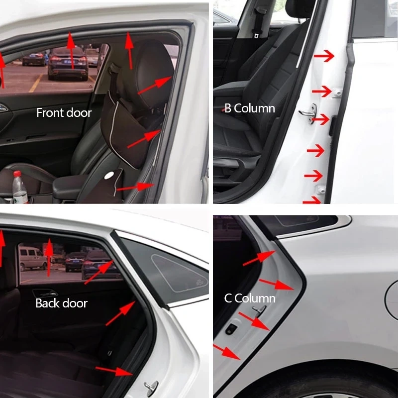 Car Door Rubber Seal Strips Auto Double Layer Sealing Stickers For Door Car Seal Weatherstrip Auto Accessories
