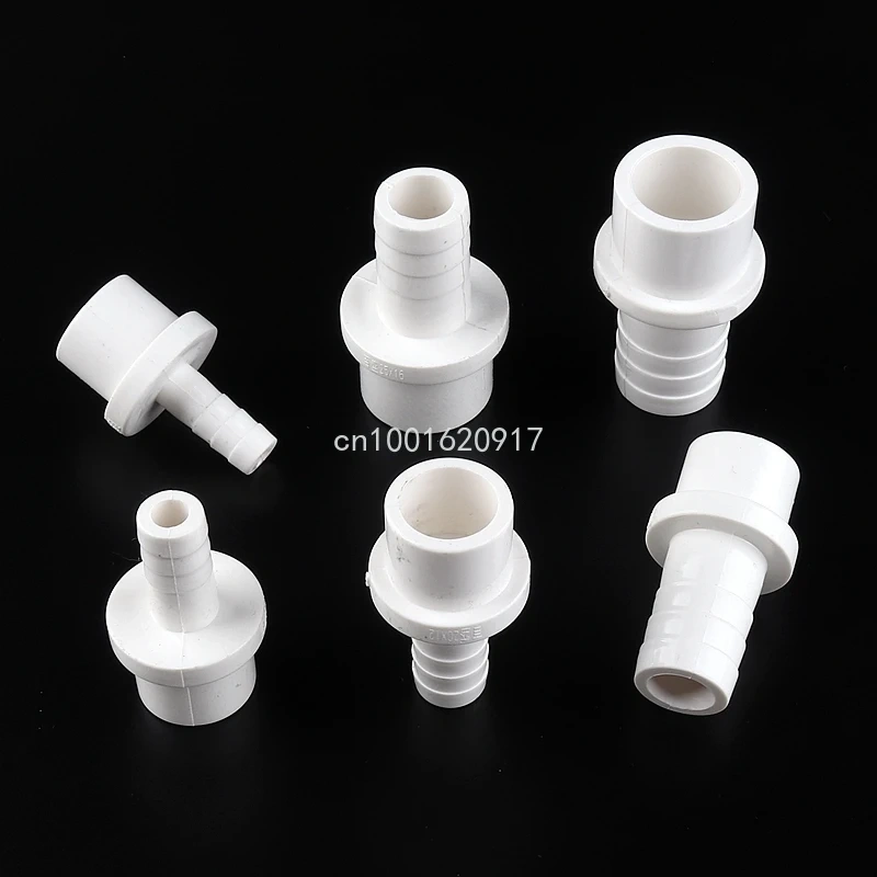 5pcs PVC Pagoda Connector Garden Hose Adapter Irrigation Pipe Soft Hose Joint Aquarium Accessories 20/25x5/8/10/12/14/16/18mm