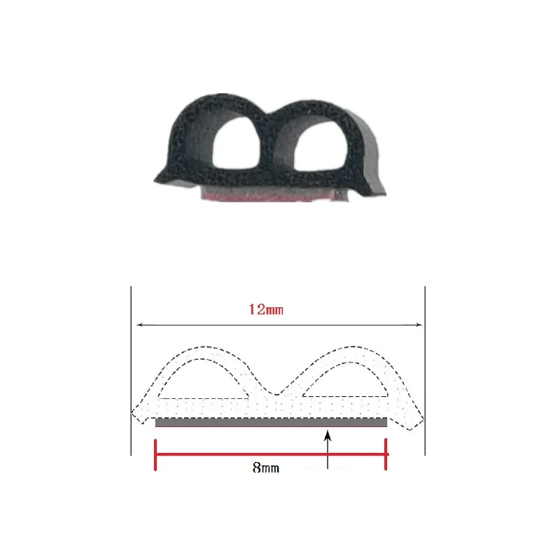 Weatherstrip B Shape  Adhesive Car Door Seal Strips Sticker Noise Sound Insulation Weather Strips Rubber Seals Sealing Strip
