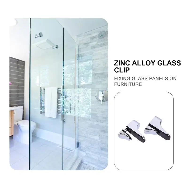 4PCS Replacement Adjustable Wall Mount Shelf Clamp Glass Shelf Holder Glass Shelf Bracket