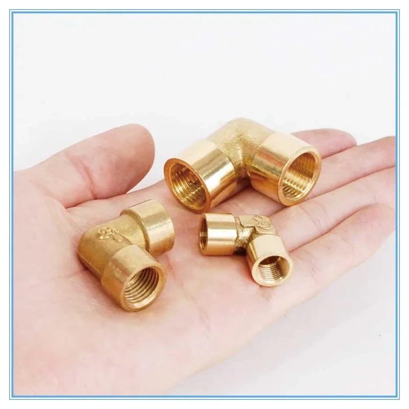 Female to Female Thread 1/8" 1/4" 3/8" 1/2" 90 Deg Brass Elbow Pipe Fitting Connector Coupler For Water Fuel Copper connection