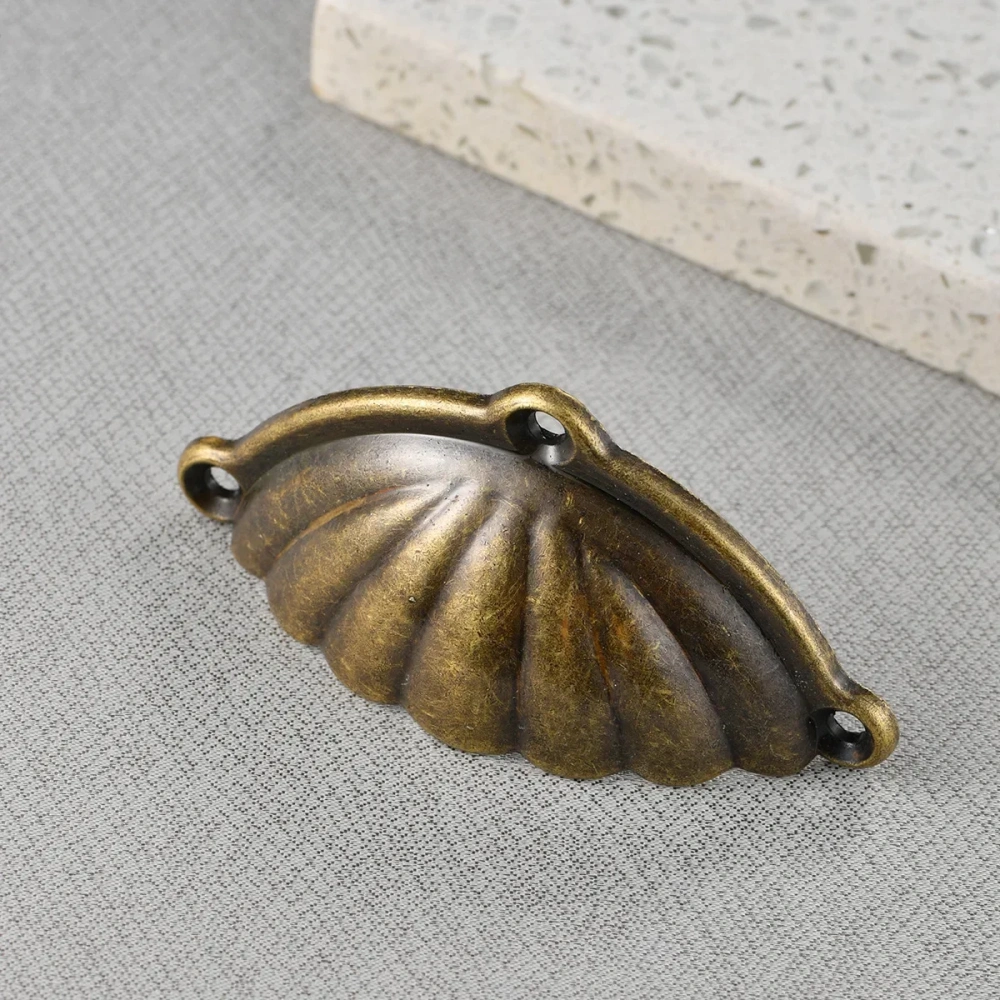 10PCS Antique Shell Handles, Drawer Handles  Semi-Circular Dumplings Pulls Alloy Cabinet Pattern Medicine Cabinet Pulls