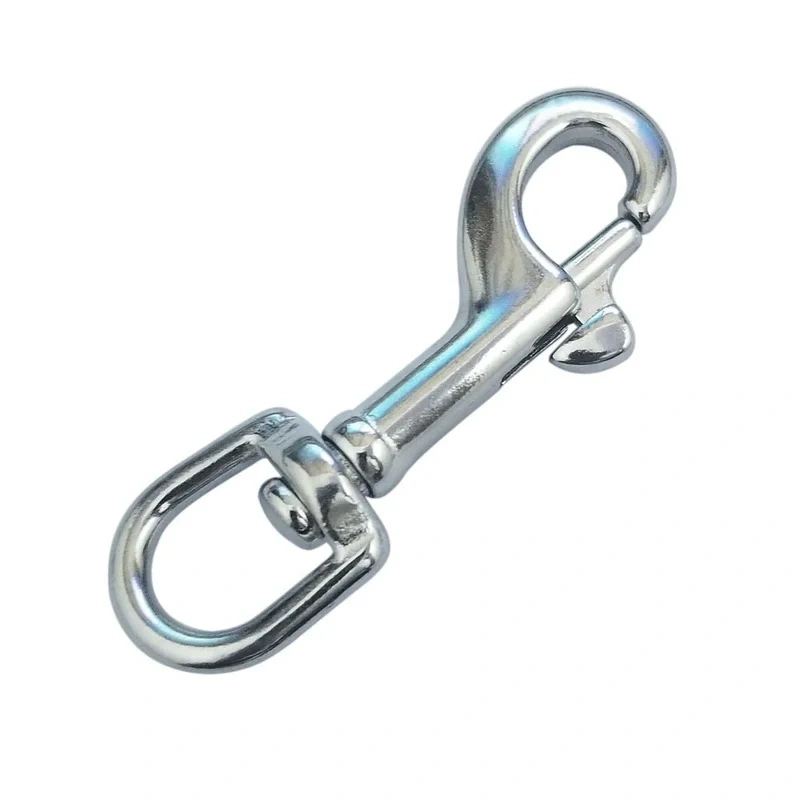 316 Stainless Steel 70mm Scuba Diving Clips, Swivel Eye Snap Hook Dive Single Ended Swivel Eye Bolt Hook Buckle Dog Clip