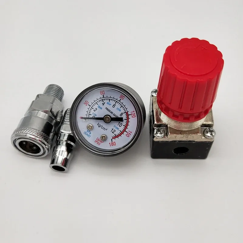1pc 180PSI 12 Bar Druk Regulator Schakelaar Regelklep met Meters 1/4 "Voor Air Compressor