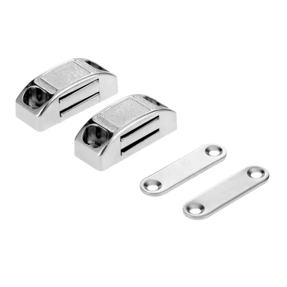 4Pcs 42*17MM Magnetic Door Catches Cupboard Wardrobe Magnetic Cabinet Latch Catches Stop Stoppers Self-Aligning Magnet