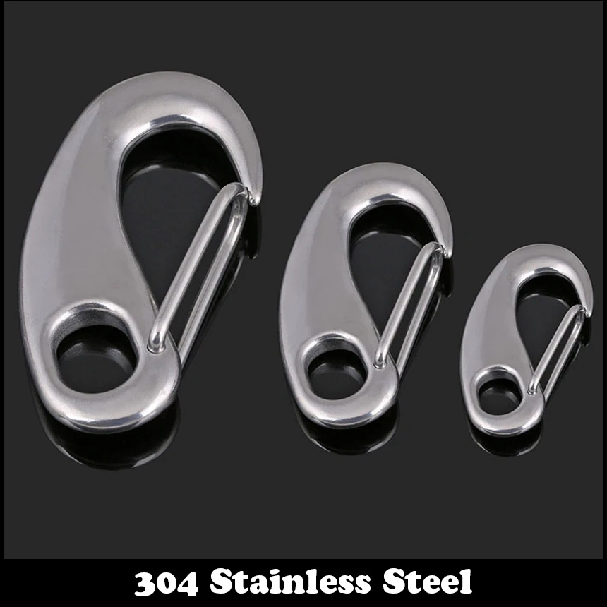 M30 M50 M70 M100 304 Stainless Steel SS Egg-Shaped Egg Shape Buckle Wire Rope Rigging Quick Spring Chain Hook Clip Snap Shackle