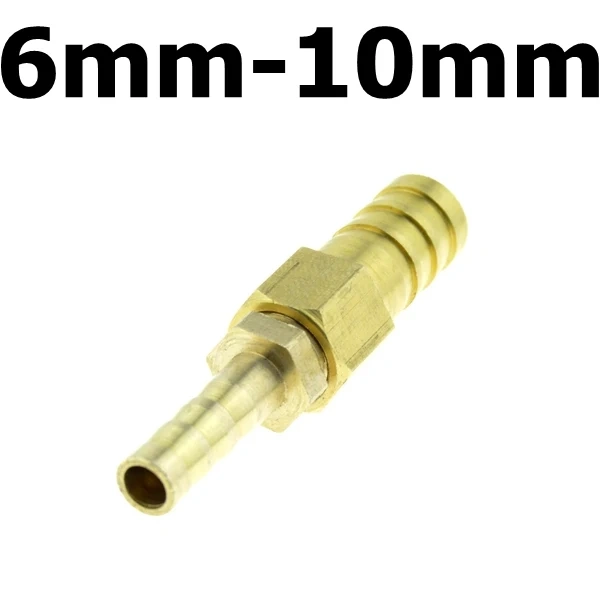 Brass 6mm Hose Barb Fitting to 8mm 10mm 19mm OD Raccord Barb Reducer Barbed Adapter Pipe Fittings Gas Copper Coupler Connector