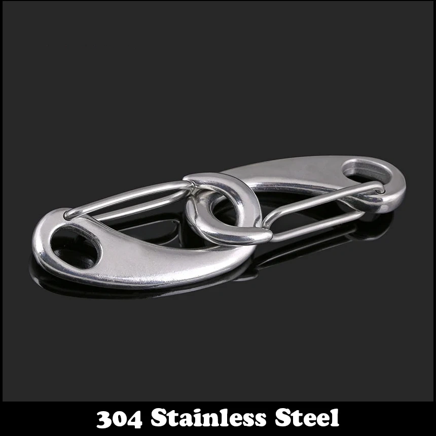 M30 M50 M70 M100 304 Stainless Steel SS Egg-Shaped Egg Shape Buckle Wire Rope Rigging Quick Spring Chain Hook Clip Snap Shackle
