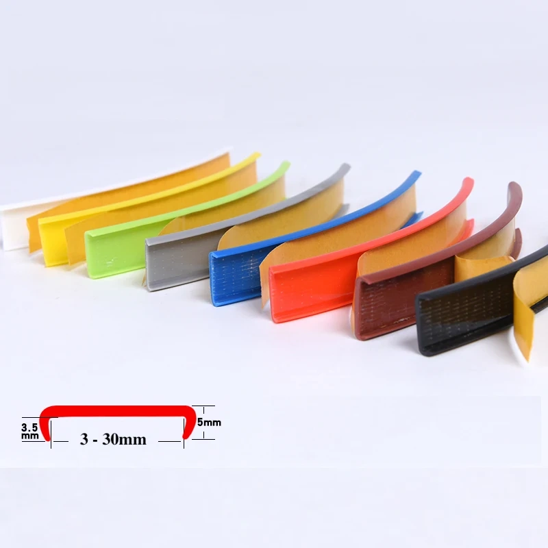 Adhesive U-molding Edge Banding Edgeband 9MM 12MM 14MM 15MM 16MM 18MM - 36MM White Beige Gray Black Red Blue Green Yellow Brown