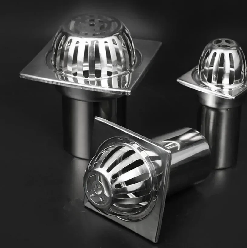 Stainless steel balcony roof  large displacement anti-blocking floor drain outdoor rain bucket drainage floor drain