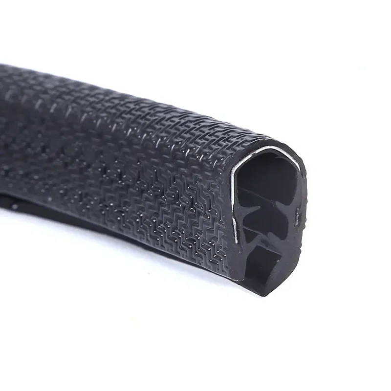 1M U-Shaped Sealing Strip Rubber Edging Stainless Steel  Protectio Door Car Dustproof Safety