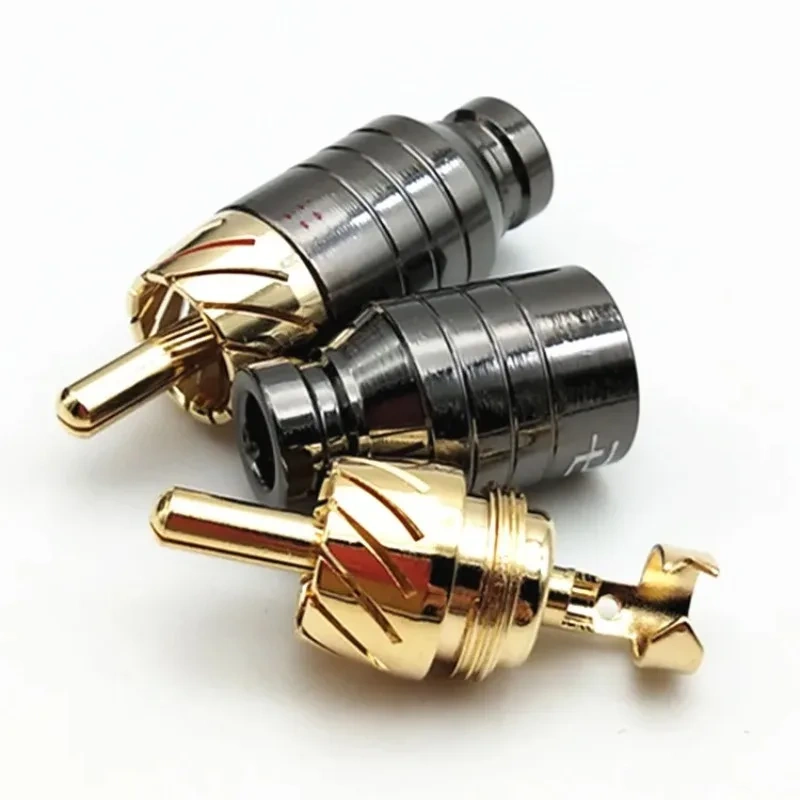 2Pair/4pcs Luxury Soldering RCA Plug Jack Connector Speaker Audio Output/Input Adapter Plug Gold plated Earphone connector jack