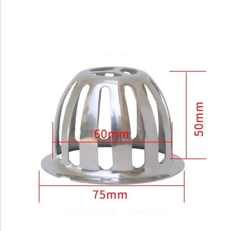 304 Stainless Steel Anti-clogging Roof Floor Drain Roof Gutter Sewer Drain Pipe Anti-rat Filter Large Displacement Rain Strainer