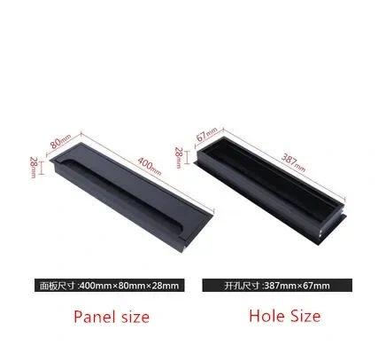 Aluminum alloy rectangular desk cable grommets wire hole cover Cable Outlet Port  Surface  table cable hole Furniture Hardware