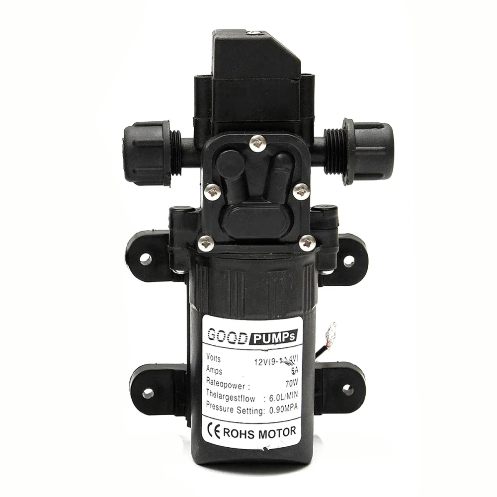 Small Safe Self Priming Pump DC12V 70W 130PSI 6L/Min High Stable Pressure Diaphragm Water Pump 2 styles