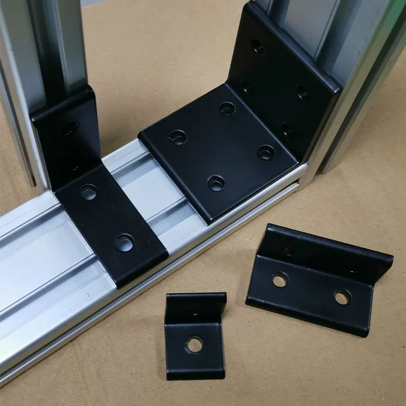 4pcs 2020 2040 L Shape Black Corner Brackets Fitting Angle Aluminum 3030 3060 4040 4080 Connector for Aluminium Profile