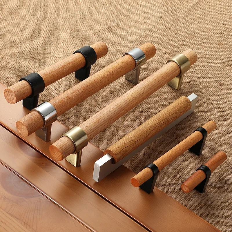 Wood Handles For Furniture Bronze In Cabinet Pulls And Modern Black Kitchen Doors Drawer Kids Gold Adjustable Knobs 96 128 160mm