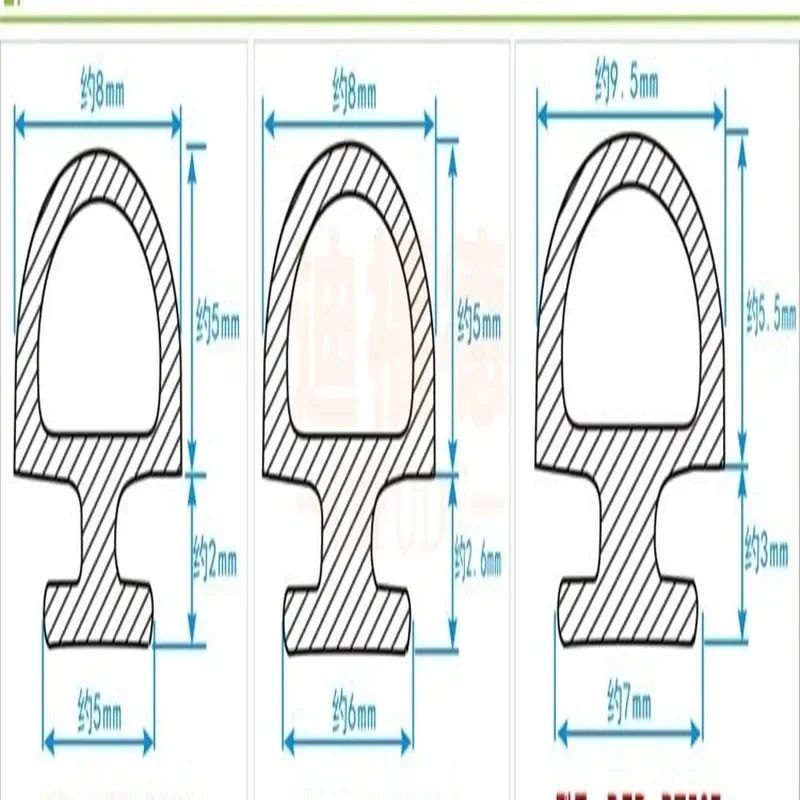 10M Bottom Width 5/6/7mm Sealing Strips Bridge Aluminum Door/Window Sealed Plastic Strips Energy Saving
